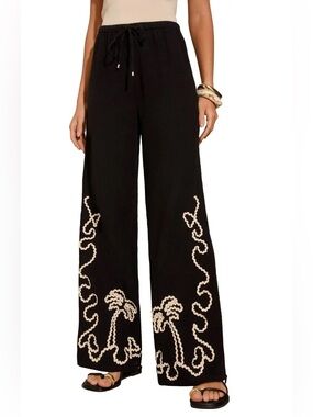 Friends Like These Palm Cornelli Tie Waist Wide Leg Pants